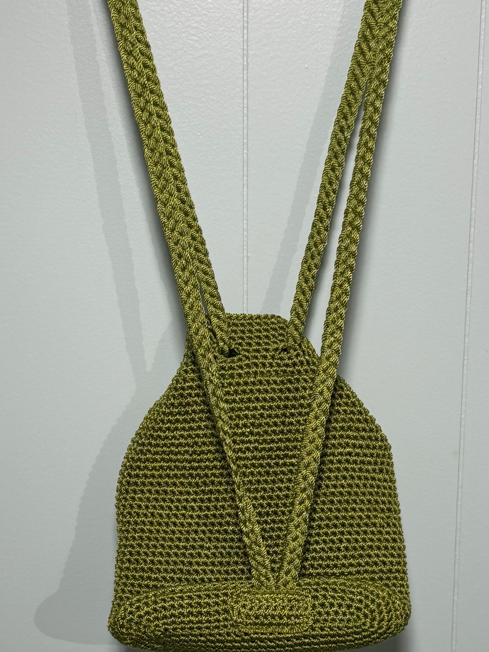 The Sak Bright Green Olive Crochet Drawstring Crossbody Bag - Picture 6 of 7